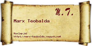 Marx Teobalda névjegykártya